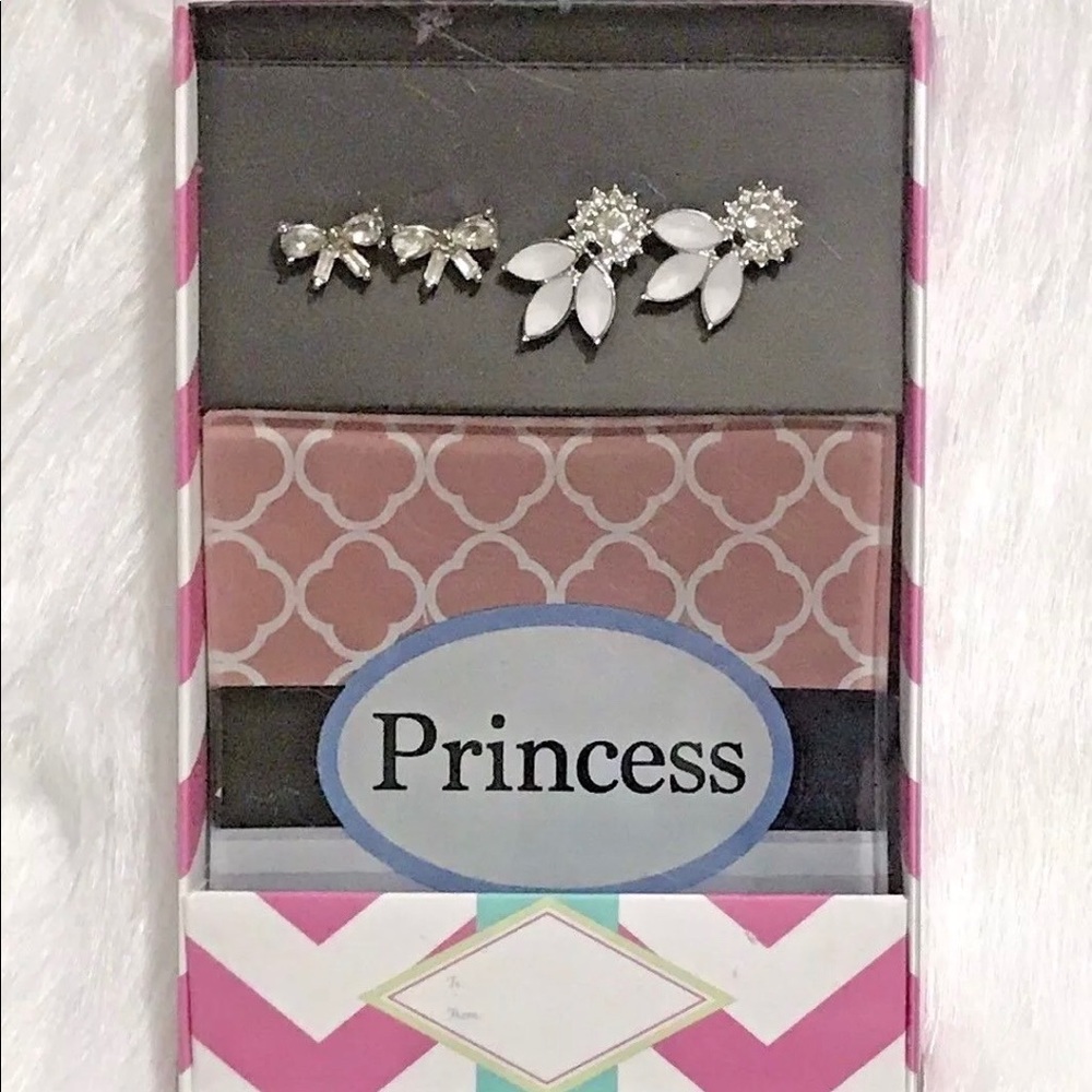 Trinket Set—Jewelry Glass Dish & Pairs of Earrings